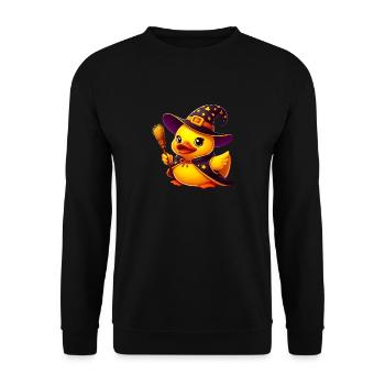 Witch Duck, Yellow Rubber Duck & Rubber Duck - Unisex Sweatshirt - black - Front - Alina (178cm) & Michal (187cm)