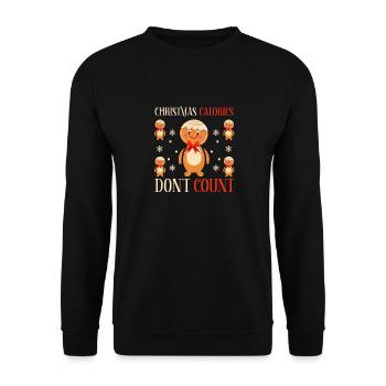 Christmas calories don't count any funnier - Unisex Sweatshirt - black - Front - Alina (178cm) & Michal (187cm)