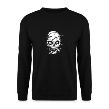 Skull Halloween Zombie - Skull Skeleton Horror - Unisex Sweatshirt - black - Front - Alina (178cm) & Michal (187cm)