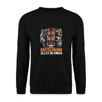 L’ours, le tigre, l’homme – tout en un seul regard puissant - Sweat-shirt Unisexe - noir - Devant - Alina (178cm) & Michal (187cm)