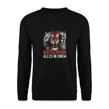 L’ours, le tigre, l’homme – tout en un seul regard puissant - Sweat-shirt Unisexe - noir - Devant - Alina (178cm) & Michal (187cm)