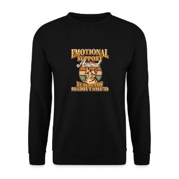 Emotional Support Animal Cat Illustration for Cat - Unisex Sweatshirt - black - Front - Alina (178cm) & Michal (187cm)