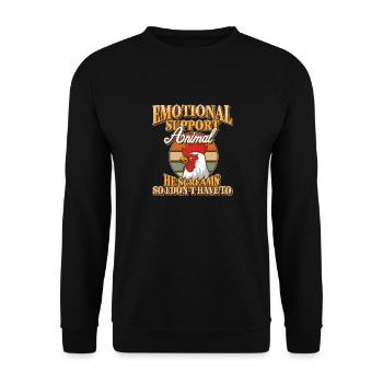 Emotional Support Animal Chicken Companion for - Unisex Sweatshirt - black - Front - Alina (178cm) & Michal (187cm)