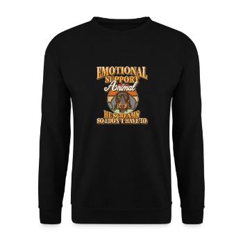 Emotional Support Animal Dachshund Design for - Unisex Sweatshirt - black - Front - Alina (178cm) & Michal (187cm)