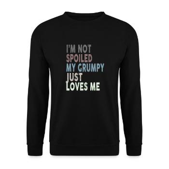Je ne suis pas gâté, mon m’aime juste drôle - Sweat-shirt Unisexe - noir - Devant - Alina (178cm) & Michal (187cm)
