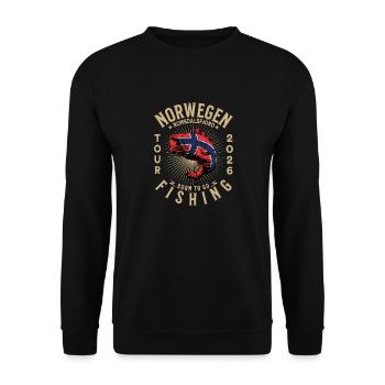 Romsdalsfjord Angeln 2026 - Unisex Pullover - Schwarz - Vorne - Alina (178cm) & Michal (187cm)