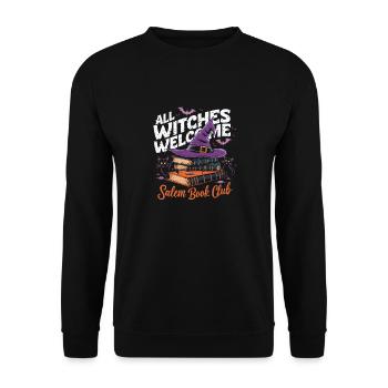 All Witches Welcome Salem Book Club – Hexen Style - Unisex Sweatshirt - black - Front - Alina (178cm) & Michal (187cm)
