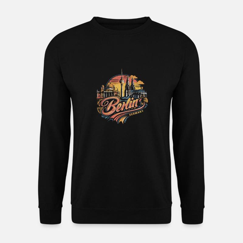 Berlin Skyline Design Wahrzeichen von Deutschland - Unisex Pullover - Schwarz