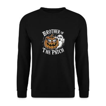 Brother of the Patch Halloween Style - Unisex Sweatshirt - black - Front - Alina (178cm) & Michal (187cm)
