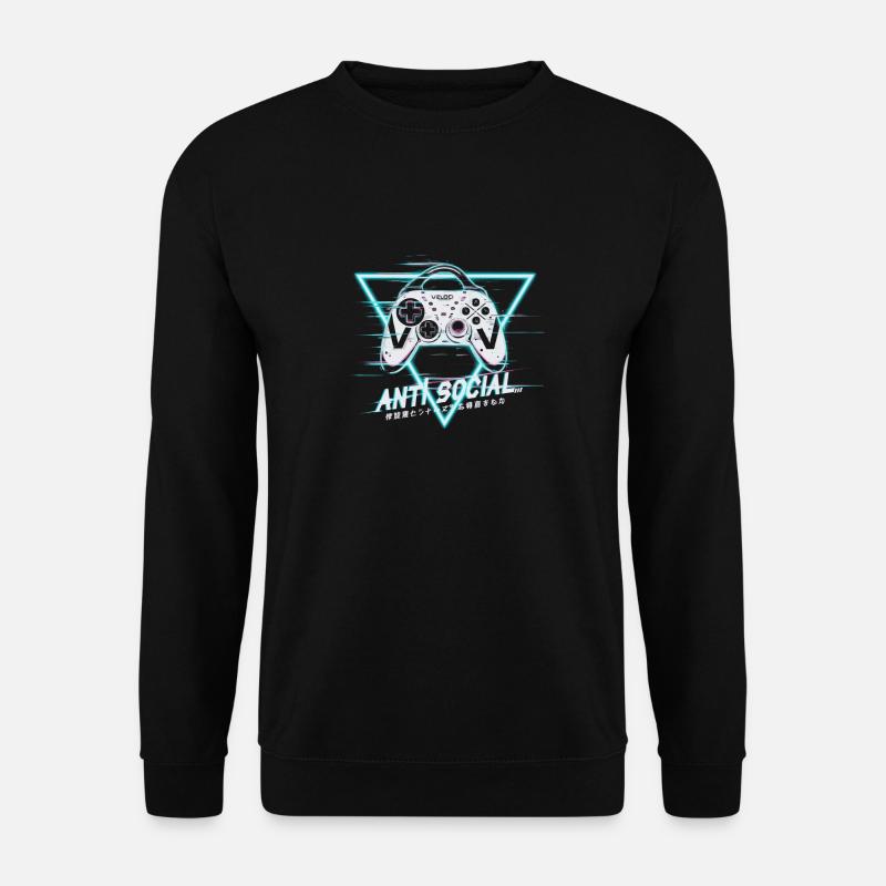 Gaming Controller Glitch Design - Unisex Pullover - Schwarz