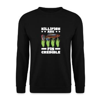 Killifish Quarium Fish - Unisex Sweatshirt - black - Front - Alina (178cm) & Michal (187cm)