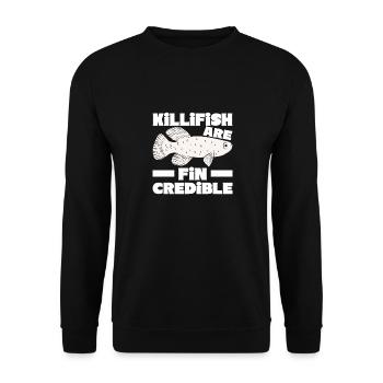 Killifish Quarium Fish - Unisex Sweatshirt - black - Front - Alina (178cm) & Michal (187cm)