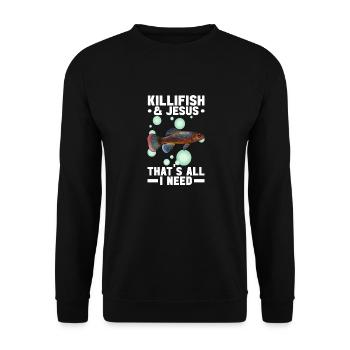 Killifish Quarium Fish - Unisex Sweatshirt - black - Front - Alina (178cm) & Michal (187cm)