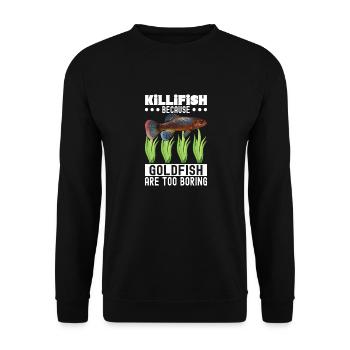 Killifish Quarium Fish - Unisex Sweatshirt - black - Front - Alina (178cm) & Michal (187cm)