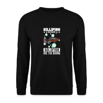 Killifish Quarium Fish - Unisex Sweatshirt - black - Front - Alina (178cm) & Michal (187cm)