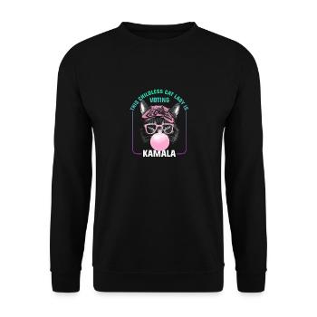 Kamala Harris et Tim Walz 2024 - Chatière sans enfant - Sweat-shirt Unisexe - noir - Devant - Alina (178cm) & Michal (187cm)