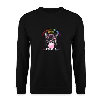 Kamala Harris et Tim Walz 2024 - Chatière sans enfant - Sweat-shirt Unisexe - noir - Devant - Alina (178cm) & Michal (187cm)