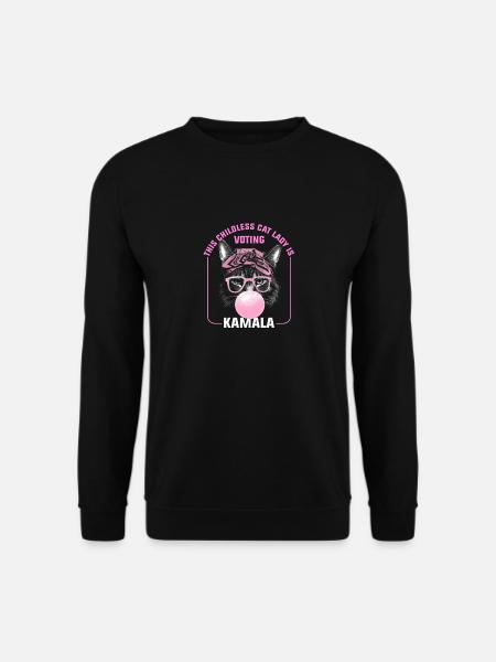 Kamala Harris & Tim Walz 2024 - Childless Cat Lady - Unisex Pullover - Schwarz