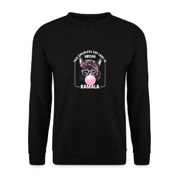 Kamala Harris & Tim Walz 2024 - Childless Cat Lady - Unisex Sweatshirt - black - Front - Alina (178cm) & Michal (187cm)