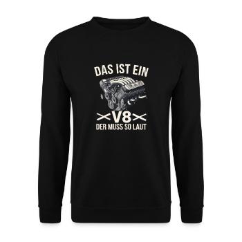 Moteur V8 8 cylindre cylindrée tuner de voiture de réglage - Sweat-shirt Unisexe - noir - Devant - Alina (178cm) & Michal (187cm)
