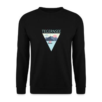 Erlebnis Bergsee Tegernsee Tegernsee Mountain Lake - Unisex Pullover - Schwarz - Vorne - Alina (178cm) & Michal (187cm)