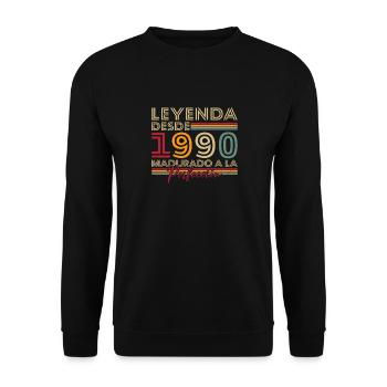 Legende seit 1990 Geburtstagsgeschenk - Unisex Pullover - Schwarz - Vorne - Alina (178cm) & Michal (187cm)