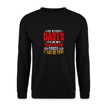Darts Player Steeldart Funny Dart 180 Darts - Unisex Sweatshirt - black - Front - Alina (178cm) & Michal (187cm)