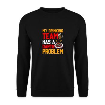 Darts Player Steeldart Funny Dart 180 Darts - Unisex Sweatshirt - black - Front - Alina (178cm) & Michal (187cm)