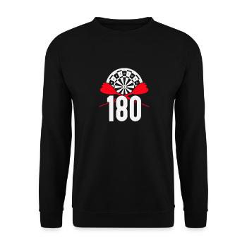 Darts Player Steeldart Funny Dart 180 Darts - Unisex Sweatshirt - black - Front - Alina (178cm) & Michal (187cm)
