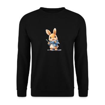 Rabbit with toothbrush - Unisex Sweatshirt - black - Front - Alina (178cm) & Michal (187cm)