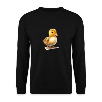 Süßes Entenküken - Unisex Pullover - Schwarz - Vorne - Alina (178cm) & Michal (187cm)