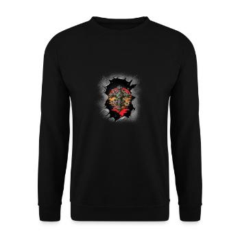 Croix, Croix, Crucifix, Halloween, Occulte, Spirituel - Sweat-shirt Unisexe - noir - Devant - Alina (178cm) & Michal (187cm)