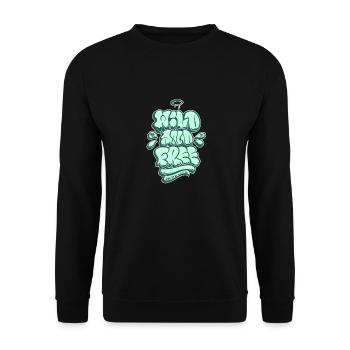 Wild and Free, Wild und frei - Unisex Sweatshirt - black - Front - Alina (178cm) & Michal (187cm)