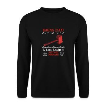 RAGNA-DAD Red hammer for strong fathers - Unisex Sweatshirt - black - Front - Alina (178cm) & Michal (187cm)