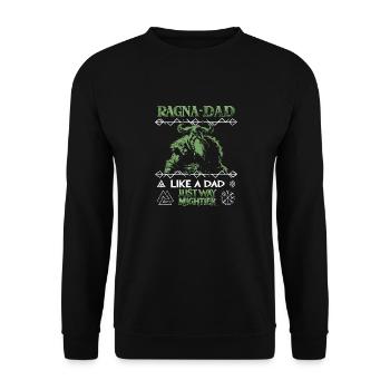 RAGNA-DAD Green Viking for Father's Day - Unisex Sweatshirt - black - Front - Alina (178cm) & Michal (187cm)