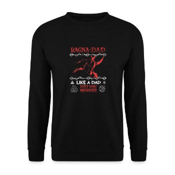RAGNA-DAD Guerrier Viking Rouge pour les Pères Forts - Sweat-shirt Unisexe - noir - Devant - Alina (178cm) & Michal (187cm)