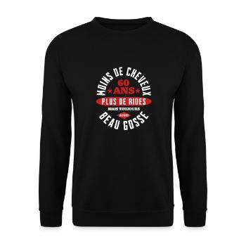 Beau Gosse à 60 Ans - Sweat-shirt Unisexe - noir - Devant - Alina (178cm) & Michal (187cm)
