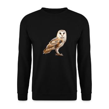 Barn Owl Schleiereulen Schleiereule - Unisex Pullover - Schwarz - Vorne - Alina (178cm) & Michal (187cm)