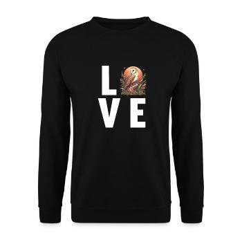 Barn Owl Schleiereulen Schleiereule - Unisex Pullover - Schwarz - Vorne - Alina (178cm) & Michal (187cm)