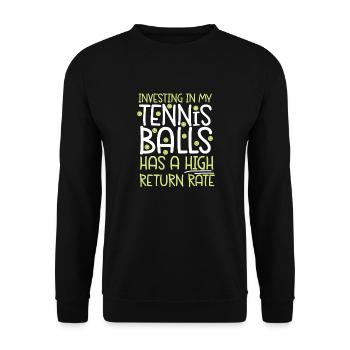 Funny Tennis Player Racket Pun - Unisex Sweatshirt - black - Front - Alina (178cm) & Michal (187cm)