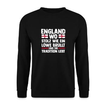 Großbritannien Engländer England - Unisex Pullover - Schwarz - Vorne - Alina (178cm) & Michal (187cm)