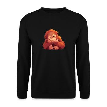 Orangutan Orang-Utans Orang-Utan - Unisex Pullover - Schwarz - Vorne - Alina (178cm) & Michal (187cm)