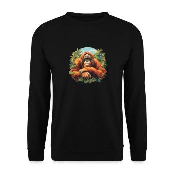 Orangutan Orang-Utans Orang-Utan - Unisex Pullover - Schwarz - Vorne - Alina (178cm) & Michal (187cm)