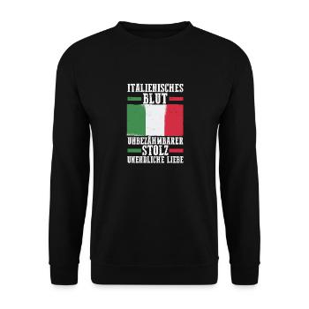 Italians Italy - Unisex Sweatshirt - black - Front - Alina (178cm) & Michal (187cm)