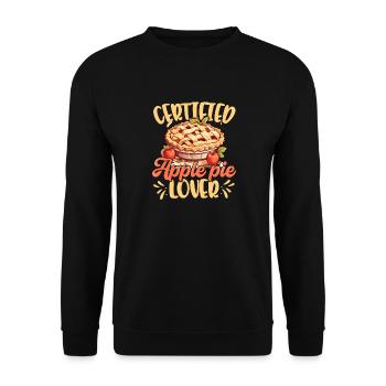 Apple pie thanksgiving certified applepie lover - Unisex Sweatshirt - black - Front - Alina (178cm) & Michal (187cm)