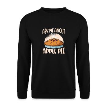 Frag mich nach Apfelkuchen Thanksgiving Apfelkuchen Liebhaber - Unisex Pullover - Schwarz - Vorne - Alina (178cm) & Michal (187cm)