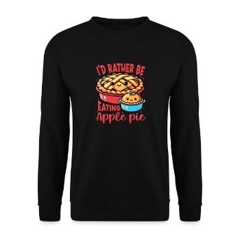 I'd rather be eating Apple pie thanksgiving - Unisex Sweatshirt - black - Front - Alina (178cm) & Michal (187cm)