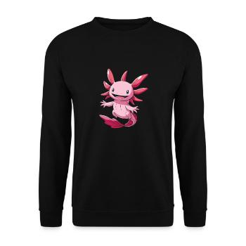 Mignon axolotl kawaii pour les fans d’axolotl - Sweat-shirt Unisexe - noir - Devant - Alina (178cm) & Michal (187cm)