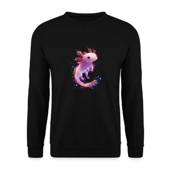 Mystical Glowing Axolotl for Animal Lovers - Unisex Sweatshirt - black - Front - Alina (178cm) & Michal (187cm)