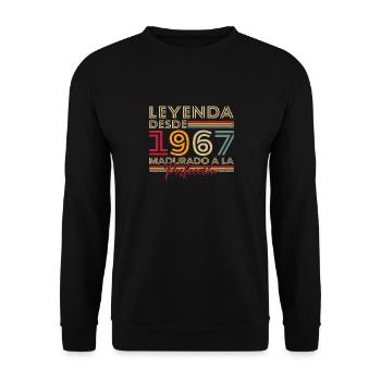Legende seit 1967 Geburtstagsgeschenk - Unisex Pullover - Schwarz - Vorne - Alina (178cm) & Michal (187cm)
